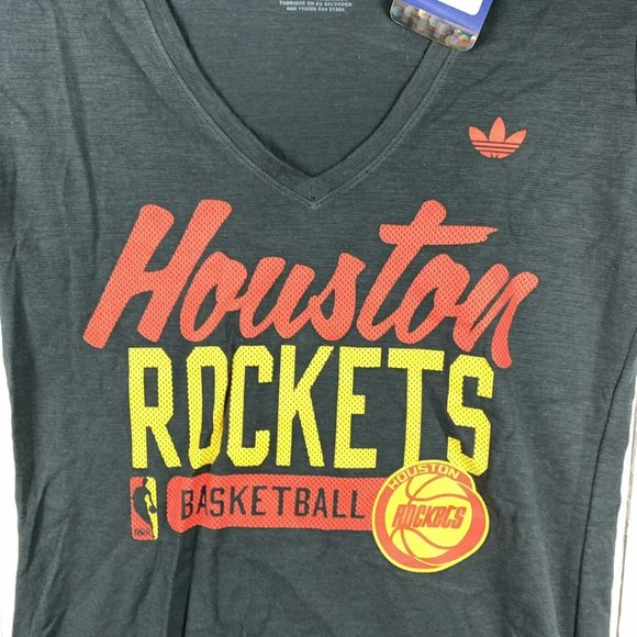 Houston Rockets NBA Small Adidas Casual Black‎ T-Shirt Adult New Women - Picture 2 of 10